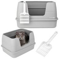 KUWETA DLA KOTA OTWARTA DUŻA TOALETA NA ŻWIREK WYSOKI RANT Z RAMKĄ ŁOPATKA