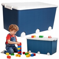 POJEMNIK NA ZABAWKI DUŻY PLASTIKOWY ORGANIZER PUDEŁKO NA KÓŁKACH TEGA 60L