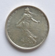 Francja 5 Franków 1966r. Typ Siewczyni Ag 17