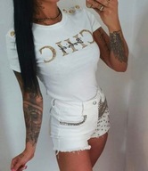 Krótkie spodenki szorty białe dzety S