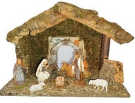 Szopka bożonarodzeniowa z figurkami i łukiem gipsowym wys. 25cm