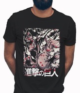 Koszulka męska bawełniana z nadrukiem anime ATTACK ON TITAN ATAK TYTANÓW