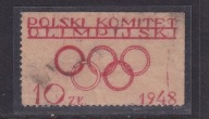 Polski Komitet Olimpijski, 1948, stan słaby ale znaczek rzadki