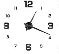 ZEGAR ŚCIENNY 3D BEZRAMOWY LUMINOUS DIY SAMOPRZYLEPNY NOWOCZESNY DESIGN