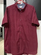 G Koszula Next łagodne bordo subtelne groszki bawełna duża 3XL
