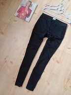 vero moda s 36 spodnie dżins rurki czarne dziury na kolankach elastyczne