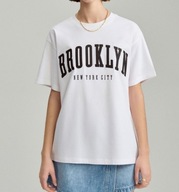 Biała koszulka t-shirt z nadrukiem Brooklyn House rozmiar M nowa z metką