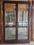 DRZWI/OKNO Balkonowe Drewniane Sosnowe Dwuskrzydłowe 146x228cm