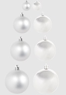 BOMBKI CHOINKOWE srebrne 60 szt matowe błyszczące mix rozmiaru choinka