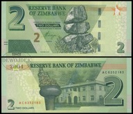 BNB - ZIMBABWE 2 Dolary Dollars 2019 AC 6352183 # P99b # UNC