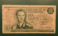 10 Franków 1967 Luksemburg banknot seria B