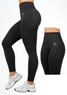 Legginsy WYSOKI STAN S siłownie FITNESS szare SPORTOWE push up bezszwowe s