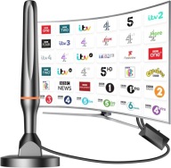 Antena TV DVB-T2 4K Full HD Wzmacniacz Magnetyczna Zewnetrzna Wewnetrzna