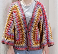 Ręcznie robiona narzutka/ sweter z alpaki / WOŚP Kobiór