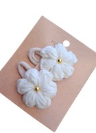 Mini gumki do włosów szydełkowe kwiatki handmade 2 szt.
