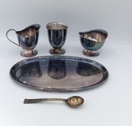 5 częściowy serwis Douwe Egberts platerowany Srebrem sygnowany DE vintage