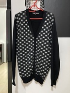 3 Sweter rozpinany Nirvana czerń biel oryginalny wzór splotu bawełna XL