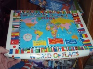 Puzzle 140 elem. 2w1 Mapa Świata, Flagi państwowe