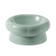 Ceramiczna designerska miska dla psa kota podwyższona zielona 180ml