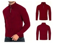 Męski Sweter Old Money – Quarter Zip, Wysoki Kołnierz, Jesień/Zima