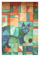 Obraz Awarela Kot Rosyjski Niebieski