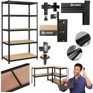 REGAŁ STOJAK MAGAZYNOWY GARAŻOWY METALOWY DO GARAŻU SPIŻARNI MOCNY SOLIDNY