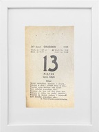 KARTKA Z KALENDARZA 1985-12-13 ORYGINAŁ W RAMCE, PREZENT NA 40 LAT