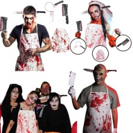 ZESSTAW STROJ PRZEBRANIE KOSTIUM NA HALLOWEEN HALOWEEN RZEZNIK + REKWIZYTY