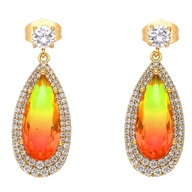 51325 KOLCZYKI 18K POZŁACANE 33/13 MM "brylanty" z cyrkoniami