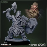 Firepeak Dwarf 2 - Firepeaks - figurka RPG DnD D&D - druk 3D 14K