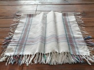 SKANDYNAWSKI DESIGN LNIANY OBRUS PRZEPLATAŃCE FRĘDZLE VINTAGE 90 x 98 nr.28