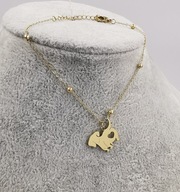 63249 Bransoletka złota stal chirurgiczna piesek z serduszkiem