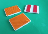 Odblask Światło Odblaskowe czerwony tylne 47x38mm na taśmę 2 sztuki