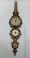 Metalowy stary Retro Zegar - Barometr - Higrometr - Termometr - duży 92 cm