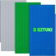 Płytka konstrukcyjna do lego 16x32 zestaw 3 szt szary niebieski zielony
