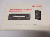 NOWA instrukcja obsługi radio BECKER 832 Mercedes W201 W124 książka