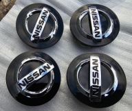 Oryginalne dekielki 54/50mm NISSAN 40342-BR01A czarne logo chrom