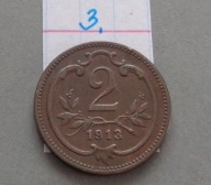 2 HELLER z 1913 roku , Austro-Węgry , BARDZO ŁADNE .
