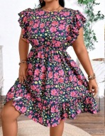 Tanio !_NOWA lekka WYSZCZUPLAJĄCA rozkloszowana MODNA sukienka SHEIN_r.50