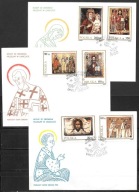 *FDC ROCZNIK 1989 Fi 3099-04 kas. 3 szt, IKONY ZE ZBIORÓW W ŁAŃCUCIE / kpl.