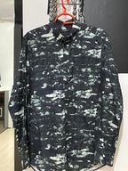 X Koszula Johnny LeaveL czerń wzór białozielone moro kieszeń bawełna M