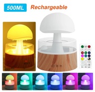 Grzyb nawilżacz powietrza lampa krople wody deszcz lampka nocna