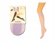 CALZEDONIA podkolanówki lila lawendowe siateczka kabaretki