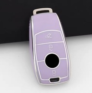 Fioletowo-srebrne etui na kluczyk Mercedes E S G GLC CLE CLA GLB W177 W205
