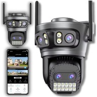 PODWÓJNA KAMERA WIFI IP SMART ZEWNĘTRZNA OBROTOWA QHD 4x 5MP ZOOM APLIKACJA