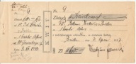 Powidz 1938 r Kwit za 1 biurko dębowe wym.22 X 10 cm.