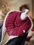 PRZEPIĘKNA LUKSUSOWA CIEPLUTKA WEŁNIANO/ANGOROWA MIĘKKA CHUSTA_BORDOWA