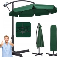 PARASOL MASULETTO Z WYSIĘGNIKIEM ZIELONY OGRODOWY DUŻY WYTRZYMAŁY