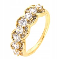 PIERŚCIONEK POZŁACANY BRYLANTOWY 7 MM