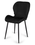 Krzesło tapicerowane welurowe MONTI BLACK VELVET nowoczesne czarne stylowe